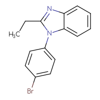 Chemical structure of 1-(4-bromophenyl)-2-ethyl-1H-1,3-benzodiazole - CSSB00102422028