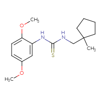 Chemical structure of 1-(2,5-dimethoxyphenyl)-3-[(1-methylcyclopentyl)methyl]thiourea - CSSB02065987770
