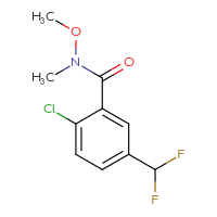 Chemical structure of 2-chloro-5-(difluoromethyl)-N-methoxy-N-methylbenzamide - CSSB06983628107