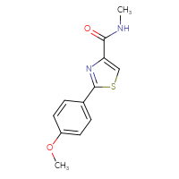 Chemical structure of 2-(4-methoxyphenyl)-N-methyl-1,3-thiazole-4-carboxamide - CSSB00026574258