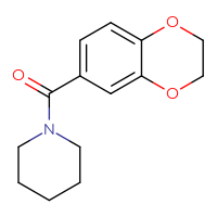 Chemical structure of 1-(2,3-dihydro-1,4-benzodioxine-6-carbonyl)piperidine - CSSB00000584160