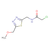 Chemical structure of 2-chloro-N-{[5-(methoxymethyl)-1,3,4-thiadiazol-2-yl]methyl}acetamide - CSSB02483741216