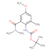 Chemical structure of tert-butyl N-[2-(dimethylcarbamoyl)-4-methoxy-6-methylphenyl]carbamate - CSSB15395804373