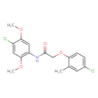 Chemical structure of N-(4-chloro-2,5-dimethoxyphenyl)-2-(4-chloro-2-methylphenoxy)acetamide - CSSB00046635765