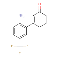 Chemical structure of 3-[2-amino-5-(trifluoromethyl)phenyl]cyclohex-2-en-1-one - CSSB06583536744
