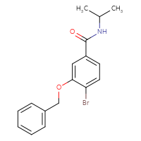 Chemical structure of 3-(benzyloxy)-4-bromo-N-(propan-2-yl)benzamide - CSSB02495350874