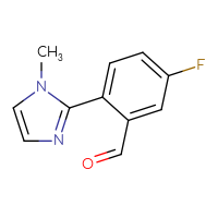 Chemical structure of 5-fluoro-2-(1-methyl-1H-imidazol-2-yl)benzaldehyde - CSSB00014365503
