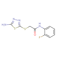 Chemical structure of 2-[(5-amino-1,3,4-thiadiazol-2-yl)sulfanyl]-N-(2-fluorophenyl)acetamide - CSSB00000576047