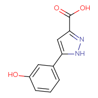 Chemical structure of 5-(3-hydroxyphenyl)-1H-pyrazole-3-carboxylic acid - CSSB00000041926