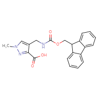 Chemical structure of 4-[({[(9H-fluoren-9-yl)methoxy]carbonyl}amino)methyl]-1-methyl-1H-pyrazole-3-carboxylic acid - CSSB03552365392
