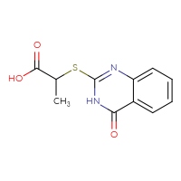 Chemical structure of 2-[(4-oxo-3,4-dihydroquinazolin-2-yl)sulfanyl]propanoic acid - CSSB00015183255