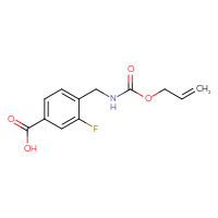 Chemical structure of 3-fluoro-4-({[(prop-2-en-1-yloxy)carbonyl]amino}methyl)benzoic acid - CSSB03496555210