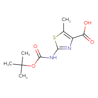 Chemical structure of 2-{[(tert-butoxy)carbonyl]amino}-5-methyl-1,3-thiazole-4-carboxylic acid - CSSB00010412055