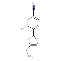 Chemical structure of 4-[5-(aminomethyl)-1,3-thiazol-2-yl]-3-fluorobenzonitrile - CSSB06591764009