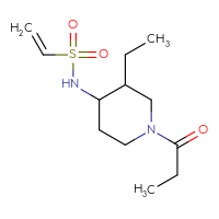 Chemical structure of N-(3-ethyl-1-propanoylpiperidin-4-yl)ethene-1-sulfonamide - CSSB21332066772