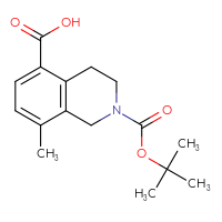 Chemical structure of 2-[(tert-butoxy)carbonyl]-8-methyl-1,2,3,4-tetrahydroisoquinoline-5-carboxylic acid - CSSB14900278246