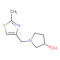 Chemical structure of (3S)-1-[(2-methyl-1,3-thiazol-4-yl)methyl]pyrrolidin-3-ol - CSSB00012098451