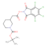 Chemical structure of tert-butyl 3-{2-oxo-2-[(4,5,6,7-tetrachloro-1,3-dioxo-2,3-dihydro-1H-isoindol-2-yl)oxy]ethyl}piperidine-1-carboxylate - CSSB20269534994
