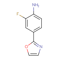 Chemical structure of 2-fluoro-4-(1,3-oxazol-2-yl)aniline - CSSB00010588090
