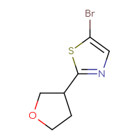 Chemical structure of 5-bromo-2-(oxolan-3-yl)-1,3-thiazole - CSSB00010255826