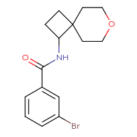 Chemical structure of 3-bromo-N-{7-oxaspiro[3.5]nonan-1-yl}benzamide - CSSB03436913107