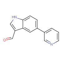 Chemical structure of 5-(pyridin-3-yl)-1H-indole-3-carbaldehyde - CSSB00159424154