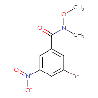 Chemical structure of 3-bromo-N-methoxy-N-methyl-5-nitrobenzamide - CSSB00006366375