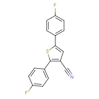 Chemical structure of 2,5-bis(4-fluorophenyl)thiophene-3-carbonitrile - CSSB00025702720