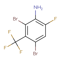 Chemical structure of 2,4-dibromo-6-fluoro-3-(trifluoromethyl)aniline - CSSB00010208177