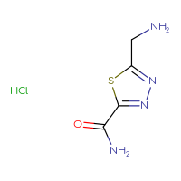 Chemical structure of 5-(aminomethyl)-1,3,4-thiadiazole-2-carboxamide hydrochloride - CSSB21224752682