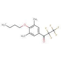 Chemical structure of 1-(4-butoxy-3,5-dimethylphenyl)-2,2,3,3,3-pentafluoropropan-1-one - CSSB21103684556