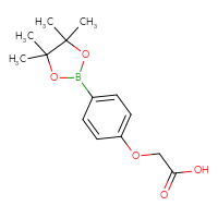 Chemical structure of 2-[4-(4,4,5,5-tetramethyl-1,3,2-dioxaborolan-2-yl)phenoxy]acetic acid - CSSB00020984965
