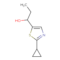 Chemical structure of 1-(2-cyclopropyl-1,3-thiazol-5-yl)propan-1-ol - CSSB00019620694