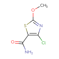 Chemical structure of 4-chloro-2-methoxy-1,3-thiazole-5-carboxamide - CSSB02270738613