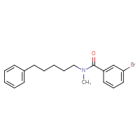 Chemical structure of 3-bromo-N-methyl-N-(5-phenylpentyl)benzamide - CSSB21432548021
