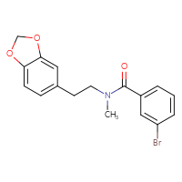 Chemical structure of N-[2-(2H-1,3-benzodioxol-5-yl)ethyl]-3-bromo-N-methylbenzamide - CSSB02122014454