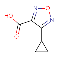 Chemical structure of 4-cyclopropyl-1,2,5-oxadiazole-3-carboxylic acid - CSSB00010704079