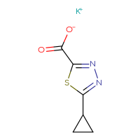 Chemical structure of potassium 5-cyclopropyl-1,3,4-thiadiazole-2-carboxylate - CSSB00015204671
