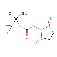 Chemical structure of 2,5-dioxopyrrolidin-1-yl 2,2-difluoro-3,3-dimethylcyclopropane-1-carboxylate - CSSB00130577752