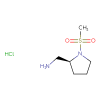 Chemical structure of 1-[(2S)-1-methanesulfonylpyrrolidin-2-yl]methanamine hydrochloride - CSSB06454645917