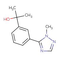Chemical structure of 2-[3-(1-methyl-1H-1,2,4-triazol-5-yl)phenyl]propan-2-ol - CSSB06591794989
