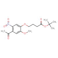 Chemical structure of tert-butyl 4-(4-acetyl-2-methoxy-5-nitrophenoxy)butanoate - CSSB20620529077