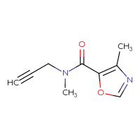 Chemical structure of N,4-dimethyl-N-(prop-2-yn-1-yl)-1,3-oxazole-5-carboxamide - CSSB00013049898