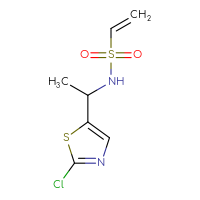 Chemical structure of N-[1-(2-chloro-1,3-thiazol-5-yl)ethyl]ethene-1-sulfonamide - CSSB06258783485
