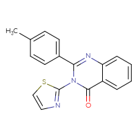 Chemical structure of 2-(4-methylphenyl)-3-(1,3-thiazol-2-yl)-3,4-dihydroquinazolin-4-one - CSSB00026728785