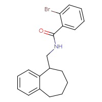 Chemical structure of 2-bromo-N-({6,7,8,9-tetrahydro-5H-benzo[7]annulen-5-yl}methyl)benzamide - CSSB15567353836