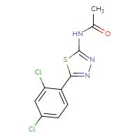 Chemical structure of N-[5-(2,4-dichlorophenyl)-1,3,4-thiadiazol-2-yl]acetamide - CSSB00132360135