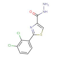 Chemical structure of 2-(2,3-dichlorophenyl)-1,3-thiazole-4-carbohydrazide - CSSB00011995940