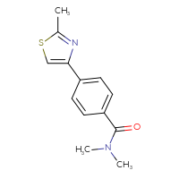 Chemical structure of N,N-dimethyl-4-(2-methyl-1,3-thiazol-4-yl)benzamide - CSSB01997577150