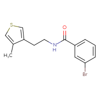 Chemical structure of 3-bromo-N-[2-(4-methylthiophen-3-yl)ethyl]benzamide - CSSB14893253829